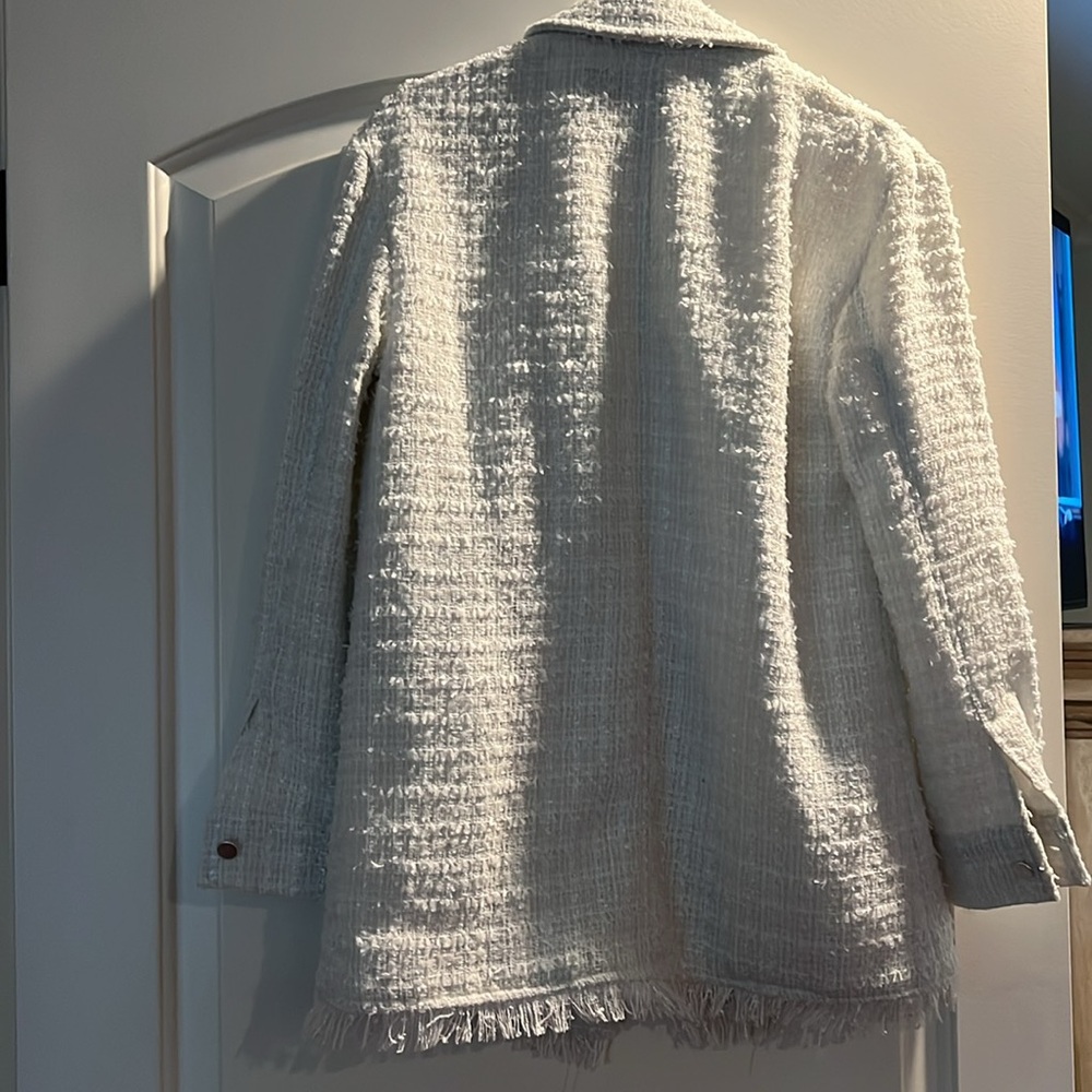 7 For All Mankind Cream Textured Jacket - Picture 3 of 4